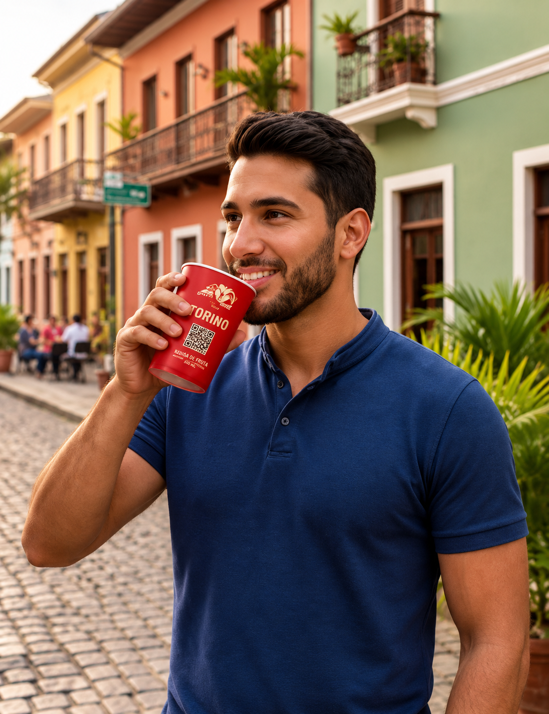 Persona disfrutando Torino en la calle